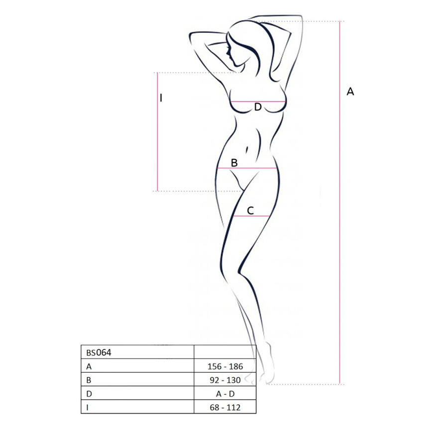 Бодістокінг Passion BS064 One Size, Red, боді, закрите плече, відкритий доступ фото 3