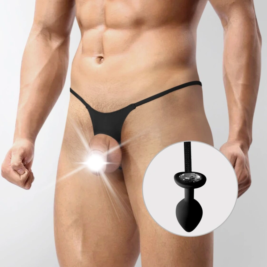 Мужские трусы XS-2XL с силиконовой анальной пробкой Art of Sex -  Joni plug panties  size M Black фото 1