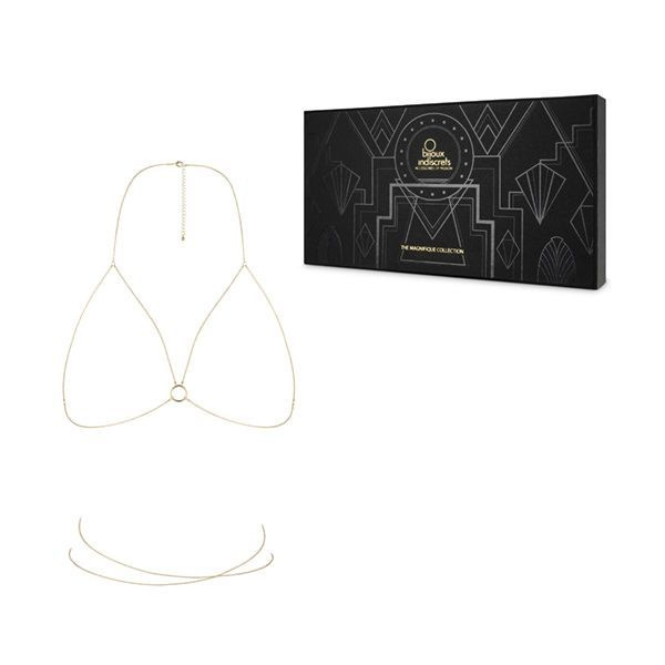 Ланцюжок портупея Bijoux Indiscrets Magnifique Bra Chain - Gold, прикраса на тіло фото 4