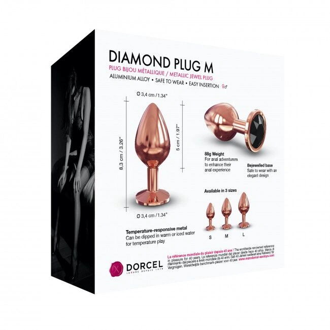 Металлическая анальная пробка с украшением в виде кристалла Dorcel - Diamond Plug M фото 6