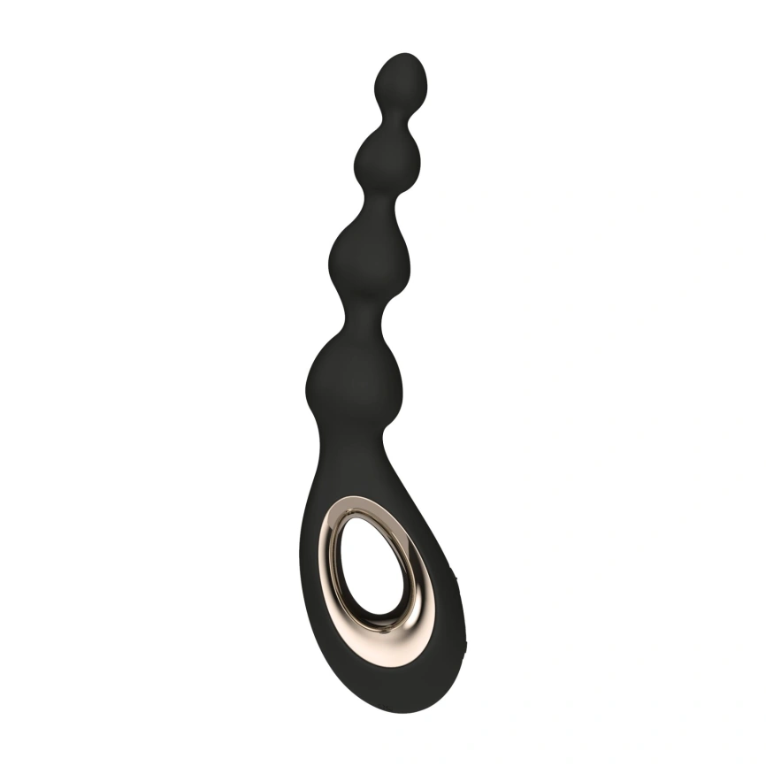 Анальные бусы с вибрацией LELO Soraya Beads Black, разный диаметр бусин, 8 режимов фото 1