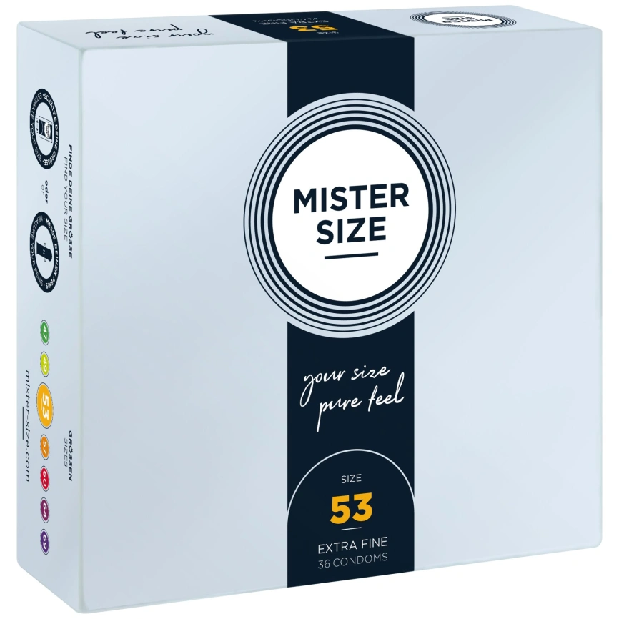 Презервативы Mister Size - pure feel - 53 (36 condoms), толщина 0,05 мм фото 1