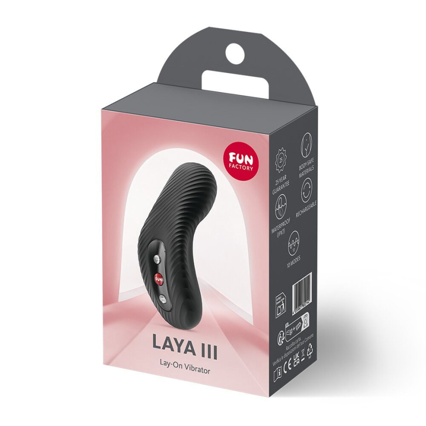 Накладний вібратор Fun Factory LAYA III Black, ефект постукування пальцем фото 4