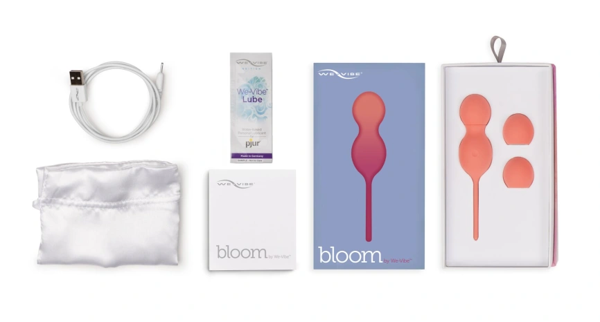 Смарт вагинальные шарики с вибрацией We-Vibe Bloom, диаметр 3,3 см, масса 45, 65, 80 г фото 8