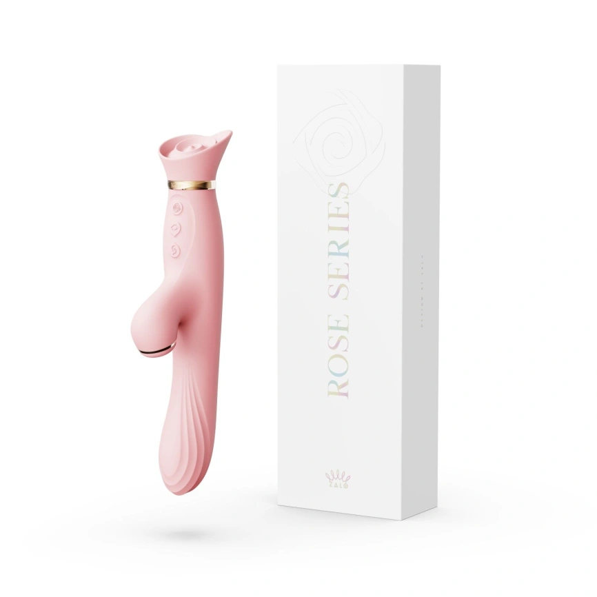 Вибратор с подогревом и вакуумной стимуляцией клитора Zalo - ROSE Vibrator Strawberry Pink фото 7
