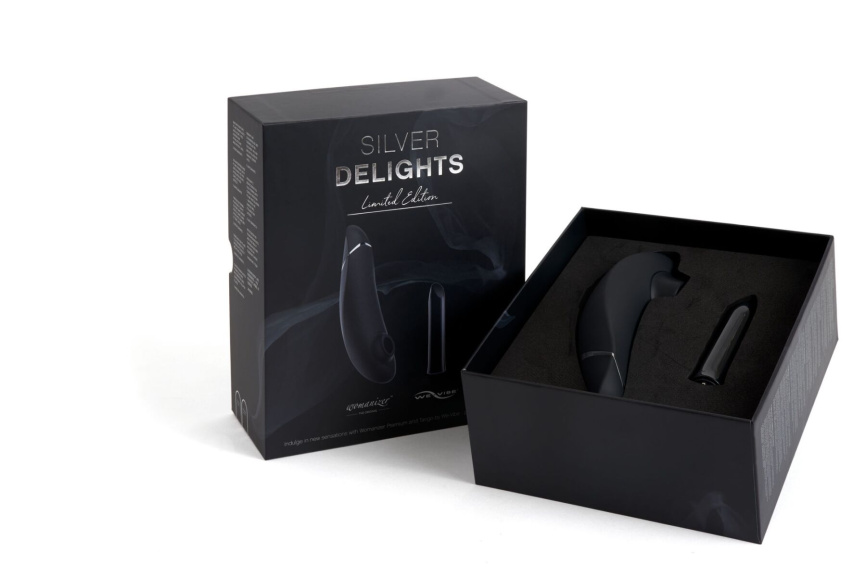 Преміальний подарунковий набір Silver Delights Collection: Womanizer Premium та We-Vibe Tango фото 6