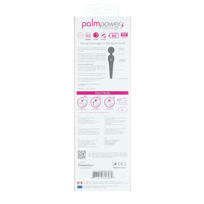 Вібромасажер PalmPower Recharge Pink, перезаряджуваний, гнучка головка, тревел-замок фото 9