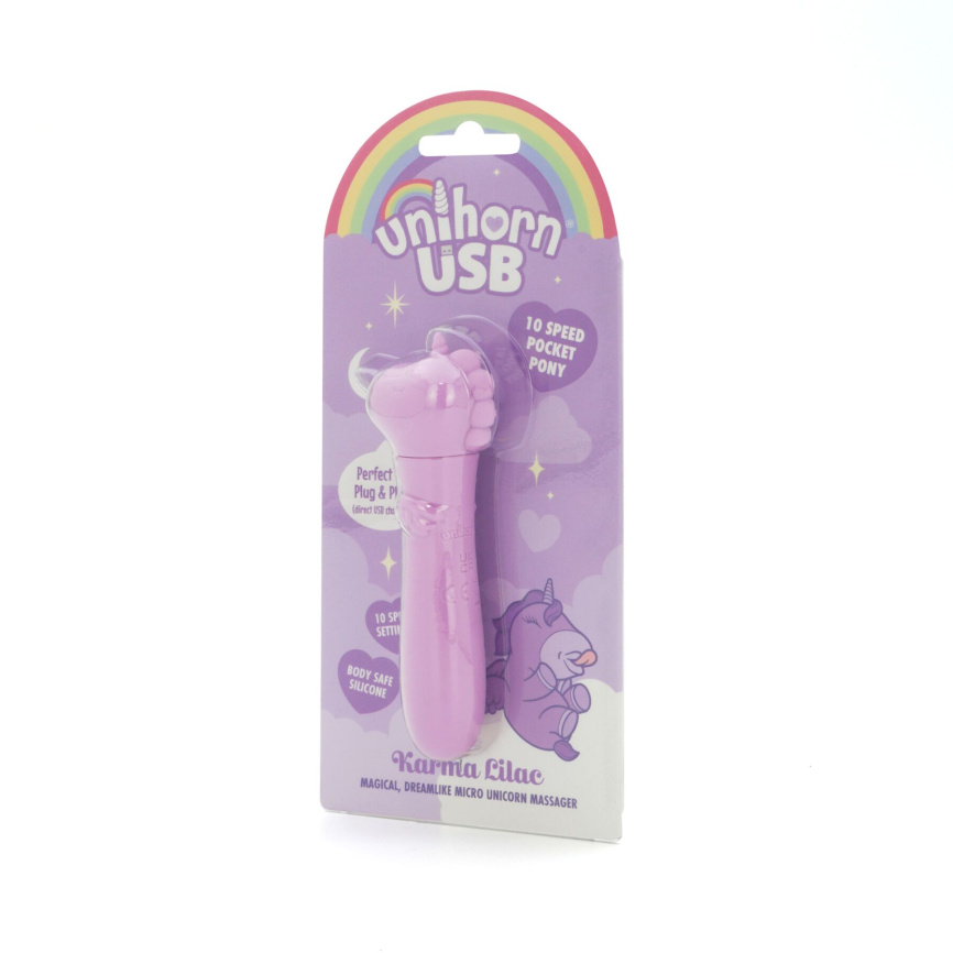 Вібратор-єдиноріжка Unihorn USB Bullet – Karma Lilac, віброкуля, USB-зарядка, 10 режимів фото 3