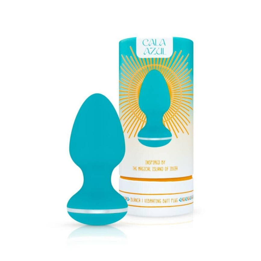 Анальна вібропробка Cala Azul – Blanca Vibrating anal plug, 10 режимів фото 8