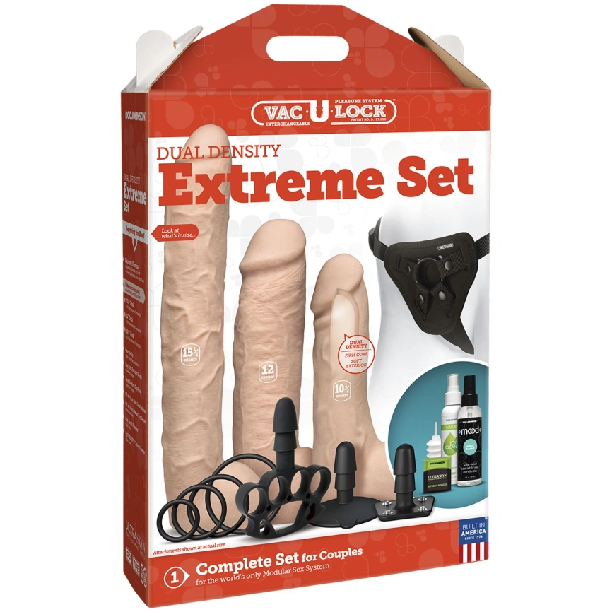 Набор для страпона Doc Johnson Vac-U-Lock Dual Density Extreme Set (мятая упаковка) фото 5
