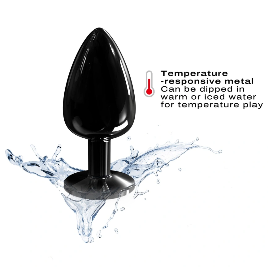 Металлическая анальная пробка с кристаллом Dorcel Diamond Plug Black L фото 4