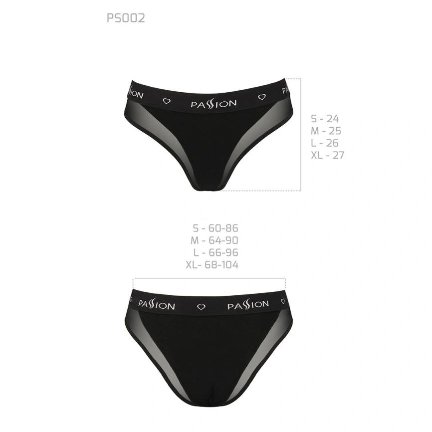 Трусики с прозрачной вставкой Passion PS002 PANTIES L, black фото 13
