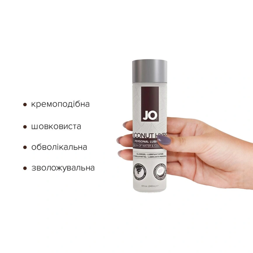 Смазка-крем с кокосовым маслом JO Coconut Hybrid ORIGINAL (240 мл) белая фото 2