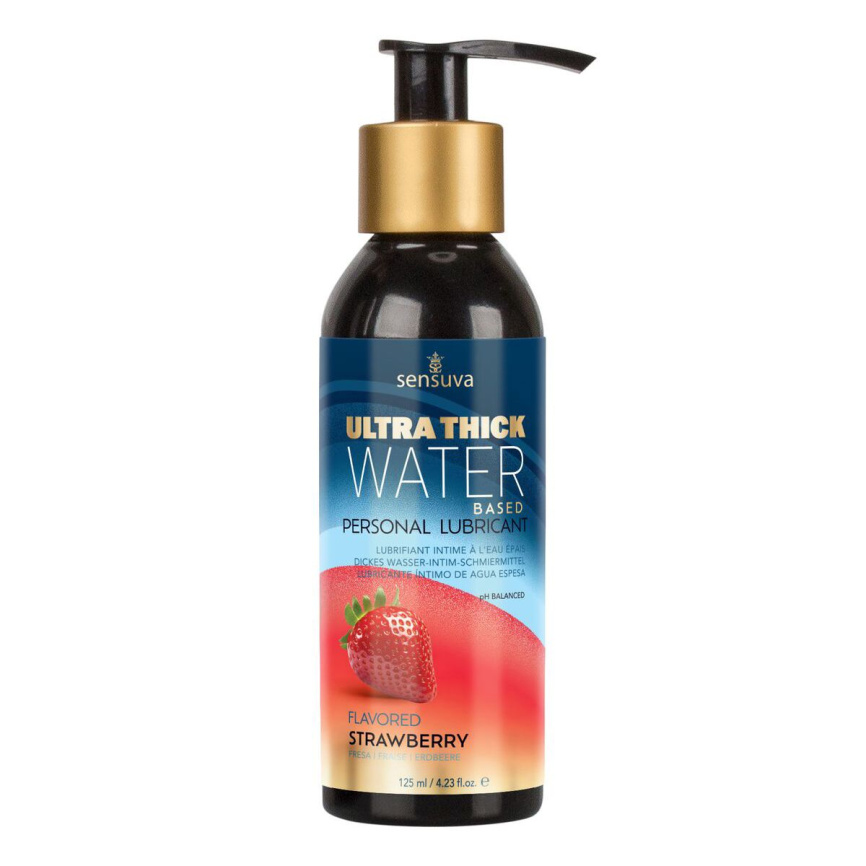 Густа змазка на водній основі Sensuva UltraThick Water-Based Strawberry (125 мл) без парабенів фото 2