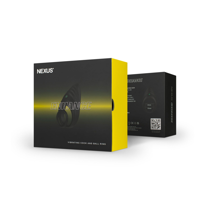 Ерекційне віброкільце Nexus Enhance Vibrating Cock and Ball Ring, подвійне фото 6