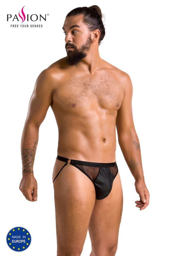 Чоловічі відкриті сліпи Passion 034 OPEN LUKE XXL/XXXL Black, екошкіра фото 5