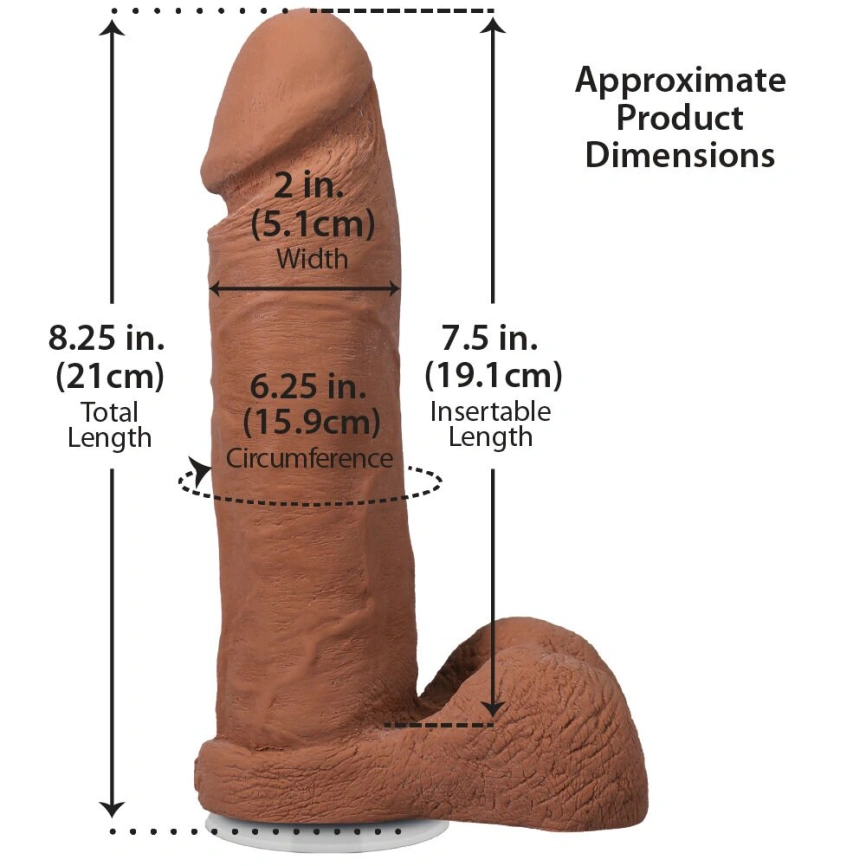Фаллоимитатор Doc Johnson The Realistic Cock ULTRASKYN - 8 Inch with Balls Caramel фото 5