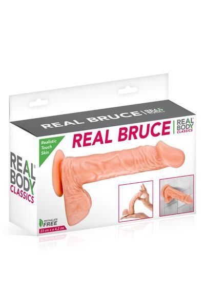 Фалоімітатор на присосці Real Body — Real Bruce Flesh, TPE, діаметр 4,2 см фото 3