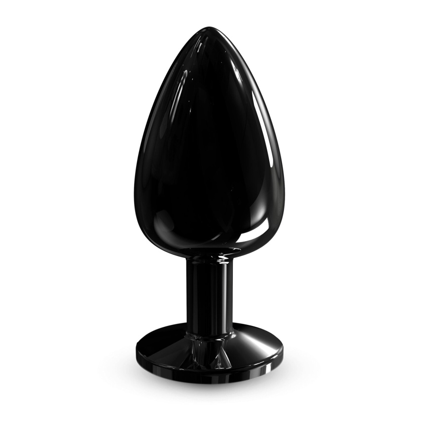 Металева анальна пробка з кристалом Dorcel Diamond Plug Black L фото 1