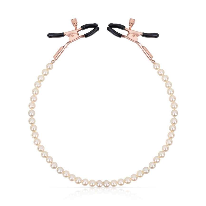 Затискачі для сосків з перлинним ланцюжком Rosy Gold - Nipple Clamps Pearls фото 5