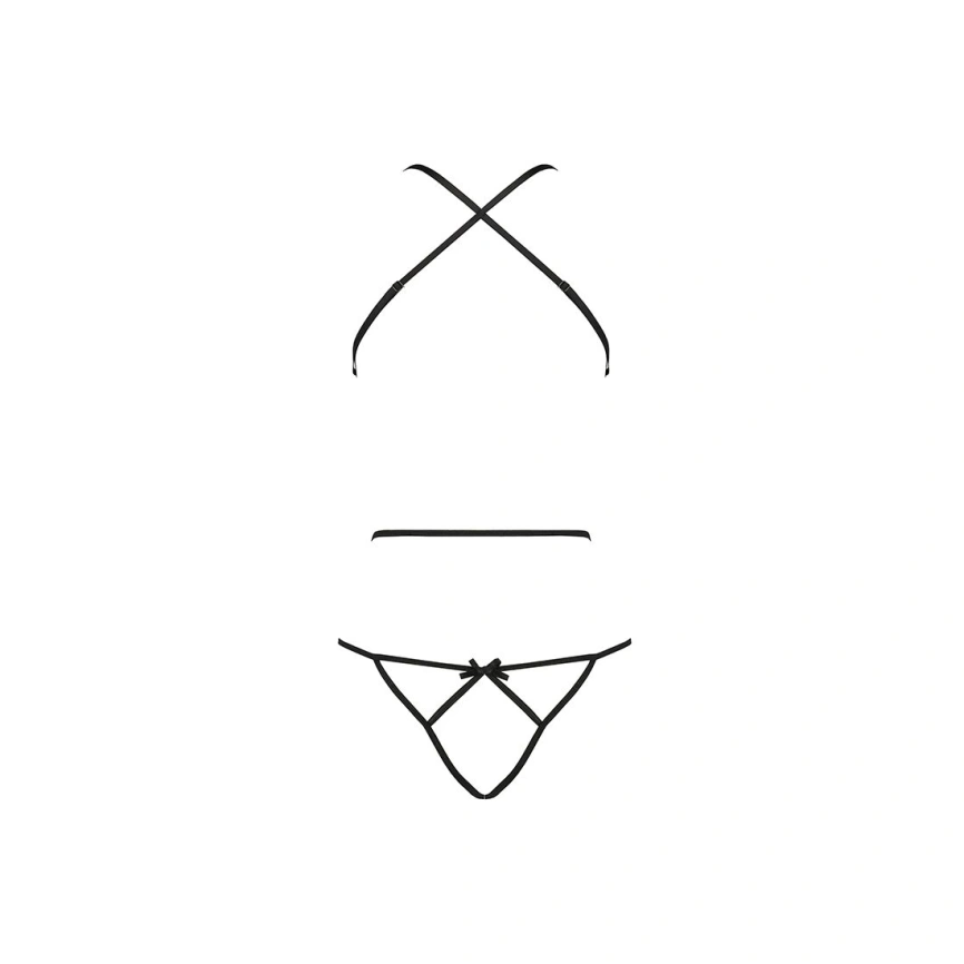 Боди с имитацией кожи и стрепами Passion ASUNA BODY XXL/XXXL, black фото 8