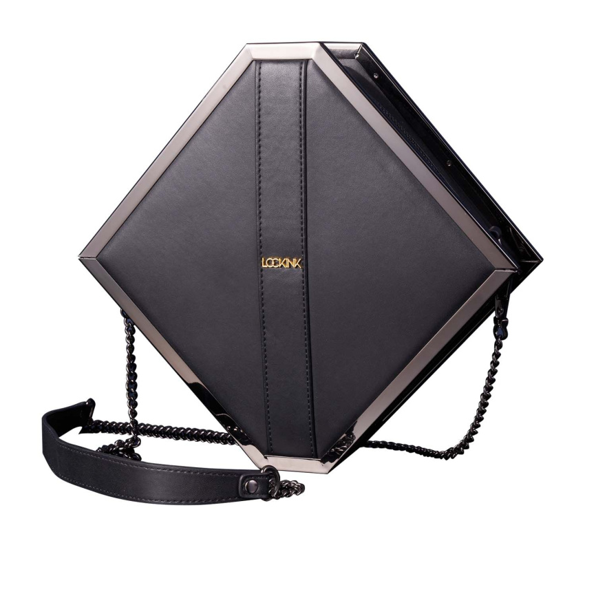 Сумка для секс-іграшок LOCKINK Mysterious Square Kink Bag, чорна, набір для бондажу в комплекті фото 1