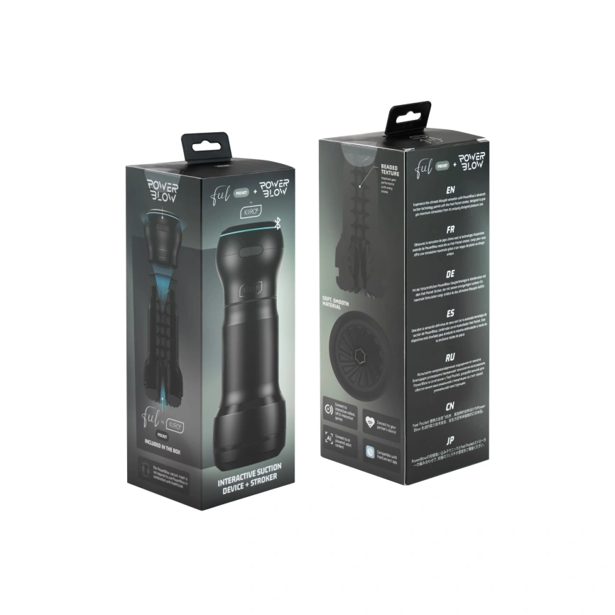 Мастурбатор Kiiroo Feel Pocket с всасывающей интерактивной насадкой PowerBlow Combo Set фото 5