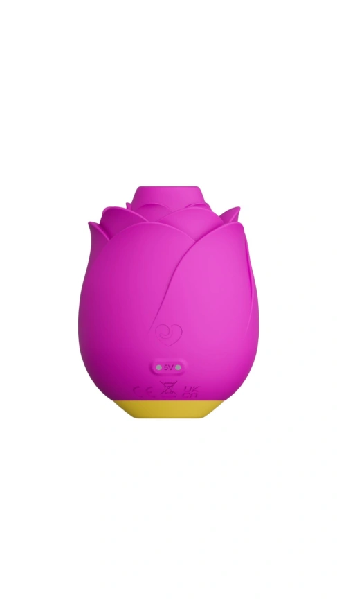 Шикарный вакуумный клиторальный стимулятор Romp Rose Pink, в виде розы фото 2