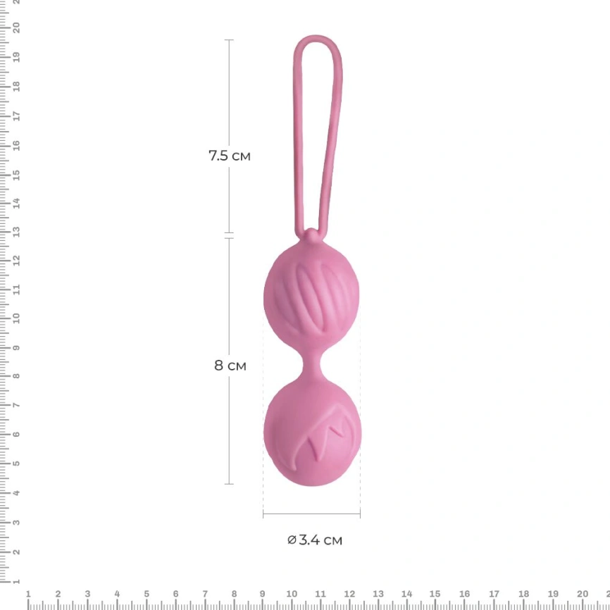 Вагинальные шарики Adrien Lastic Geisha Lastic Balls Mini Pink (S), диаметр 3,4 см, масса 85 г фото 2