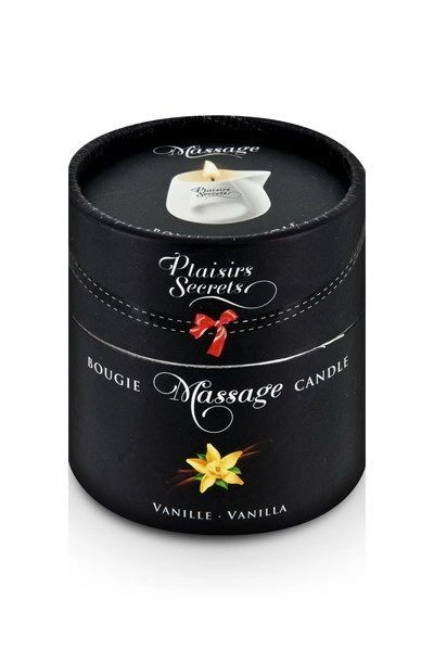 Массажная свеча Plaisirs Secrets Vanilla (80 мл) подарочная упаковка, керамический сосуд фото 3