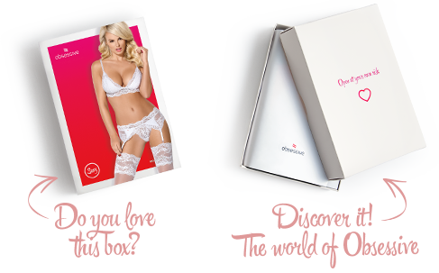 Мереживний комплект білизни Obsessive 810-SEG-1 L/XL White, бюстгальтер, стрінги, пояс для панчіх фото 8