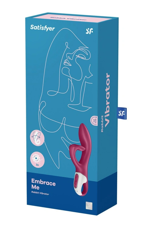 Вибратор кролик с тройным отростком Satisfyer Embrace me Berry, 2 мотора, диаметр 3,6 см фото 7