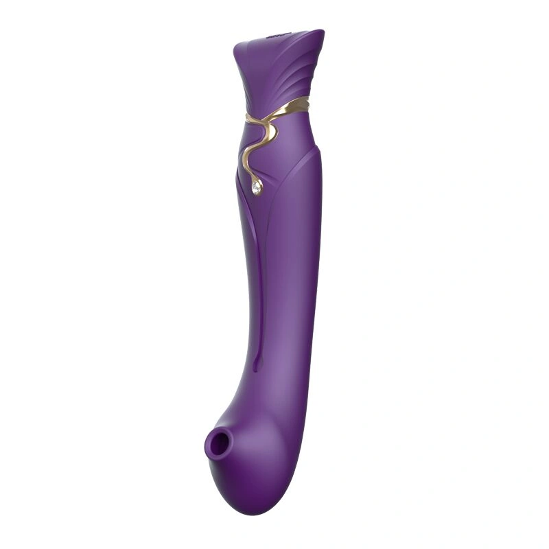 Смартвибратор 3в1 Zalo — Queen Set Twilight Purple, пульсирующая жемчужина и вакуум, кристалл Swarovski фото 7
