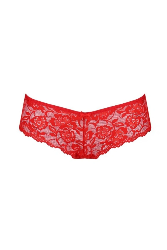 Трусики-бразилиана из цветочного кружева Passion RAJA THONG S/M, red фото 5
