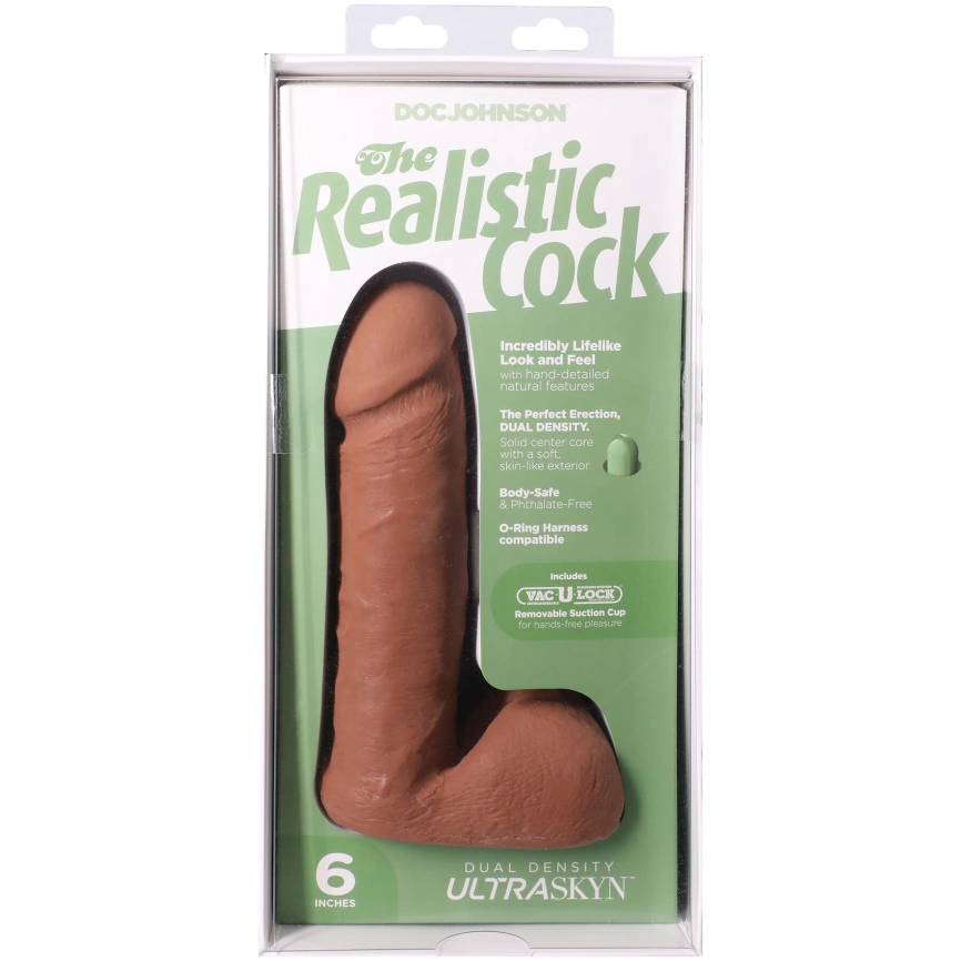 Фаллоимитатор Doc Johnson The Realistic Cock ULTRASKYN - 6 Inch with Balls Caramel фото 10