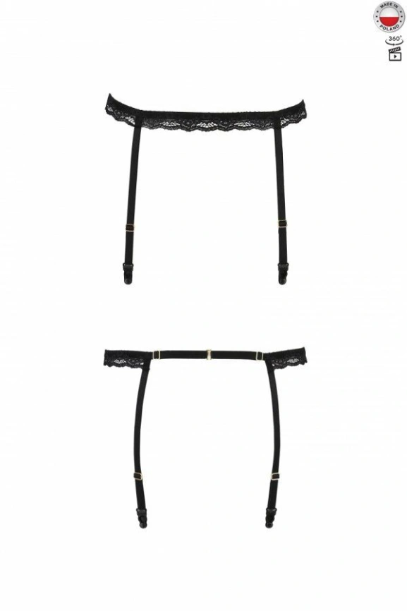Пояс-стрепы для чулок Passion Exclusive SHELLY GARTER BELT L/XL, black фото 1