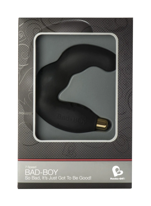 Вибромассажер простаты Rocks Off Bad-Boy Black, массаж промежности, макс. диаметр 4 см фото 2