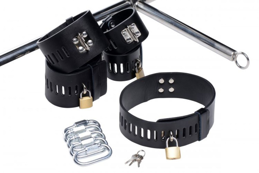 Конструкція для фіксації з фалоімітатором Imprisoned Metal Stockade with Dildo фото 5