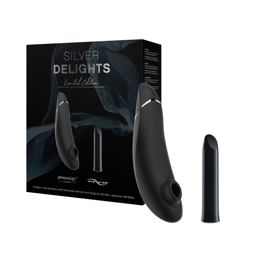Преміальний подарунковий набір Silver Delights Collection: Womanizer Premium та We-Vibe Tango фото 1
