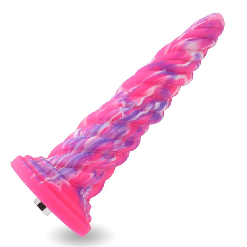 Фантазійний фалоімітатор 10.12″ для секс-машин Hismith Silicone Dildo rose Monster Series, KlicLok фото 1