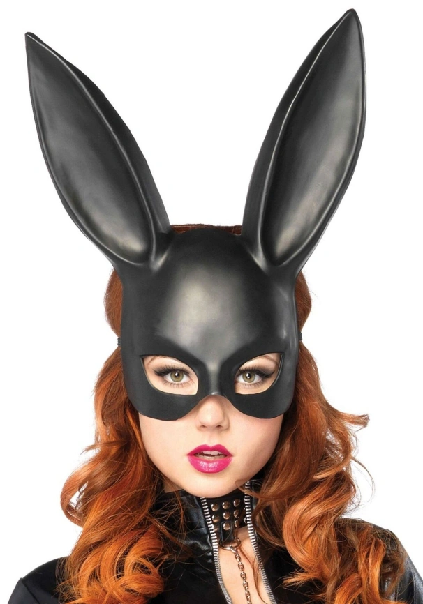 Пластиковая маска кролика Leg Avenue Masquerade Rabbit Mask, черная, One Size, на резинке фото 1