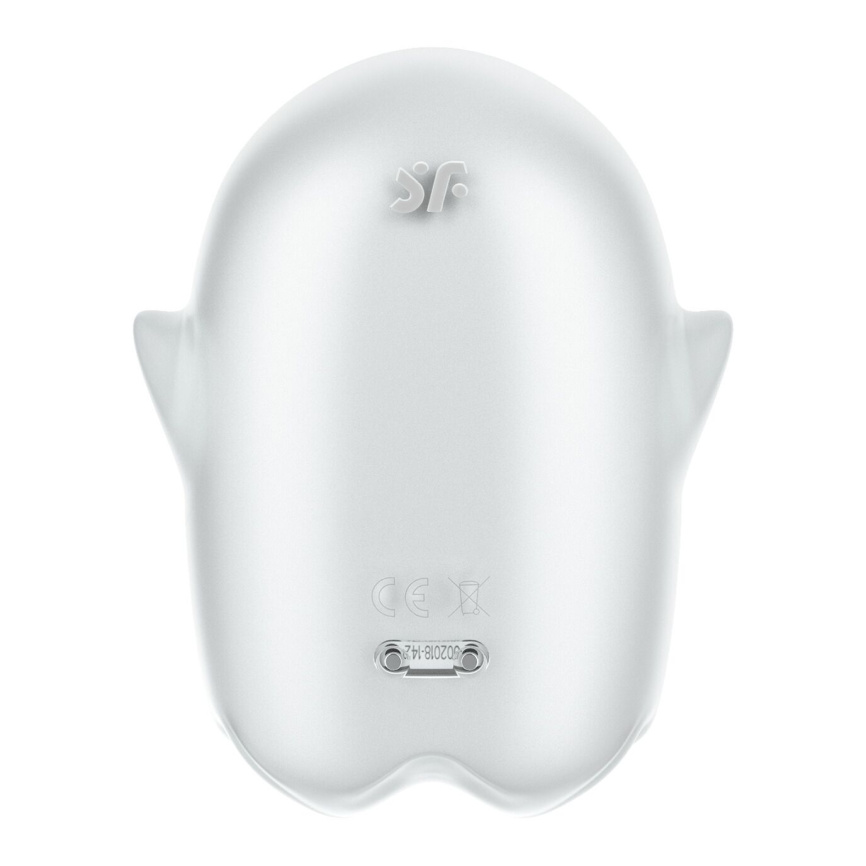 Вакуумний кліторальний стимулятор з вібрацією Satisfyer Glowing Ghost White, світиться в темряві фото 5