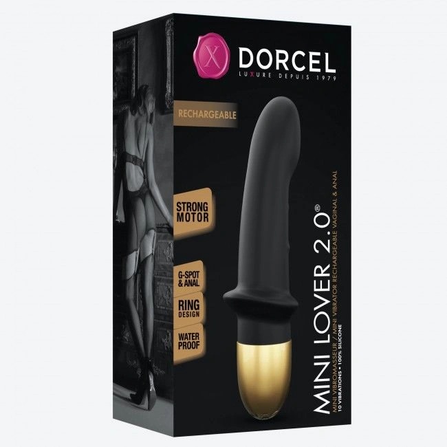 Вибратор Dorcel Mini Lover Black 2.0 перезаряжаемый, для точки G и массажа простаты фото 4