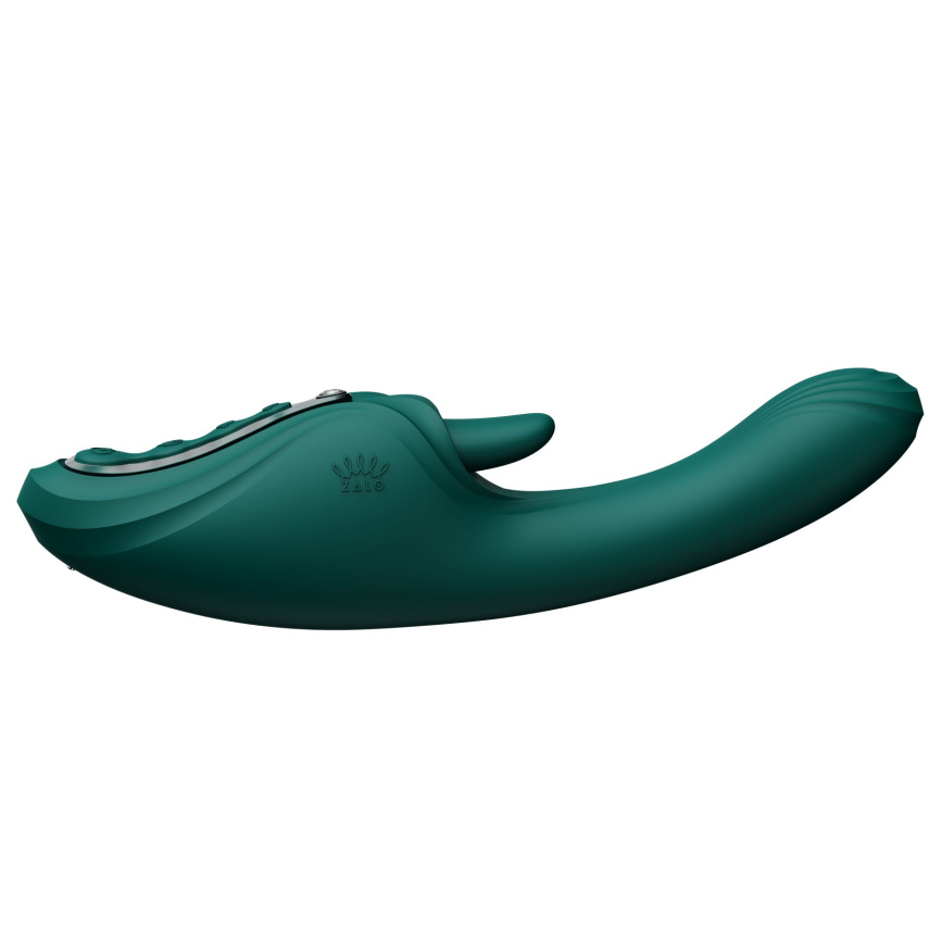 Смарт-вібратор Zalo Ares Turquoise Green, підігрів, 3 мотори, язичок для клітора, стимуляція точки G фото 8