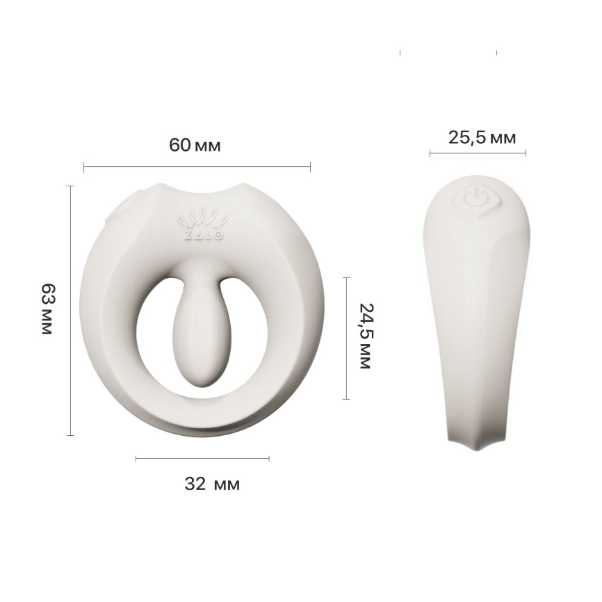 Ерекційне смарт-віброкільце Zalo Apis Ivory White, до 4 годин роботи, зарядний кейс фото 27