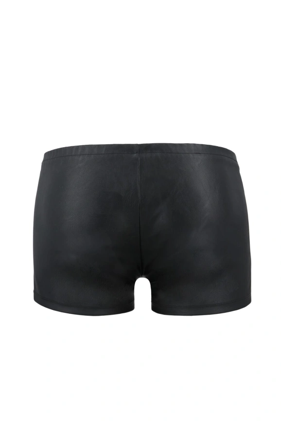 Мужские кожаные боксеры с молниями Passion 049 SHORT MATT S/M Black фото 4