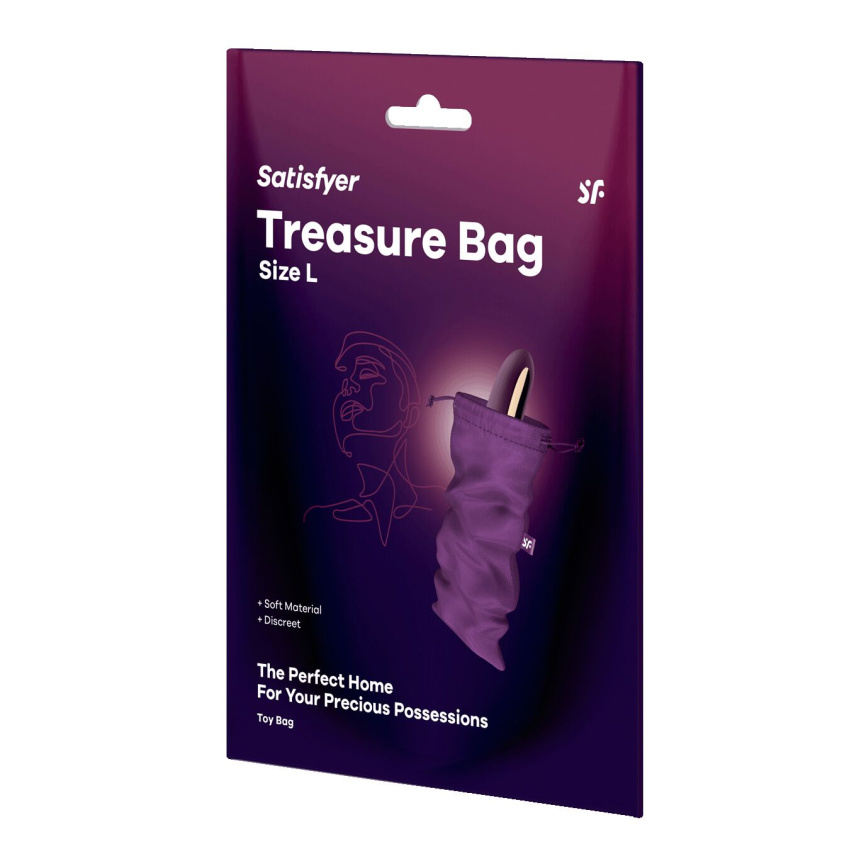 Мішечок для секс-іграшок Satisfyer Treasure Bag L, фіолетовий, на шнурку фото 3
