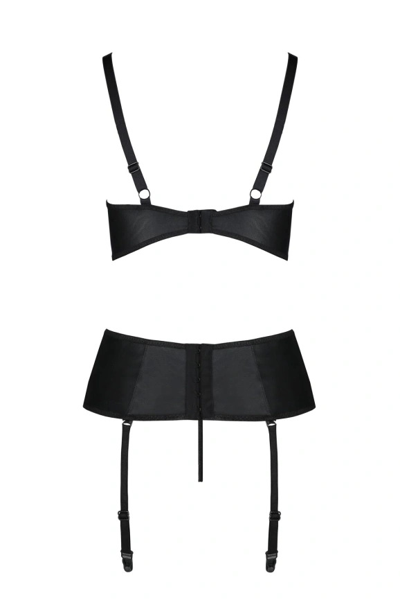 Корсет с открытой грудью Passion JANNIES CORSET XXL/XXXL black, стринги в наборе фото 4
