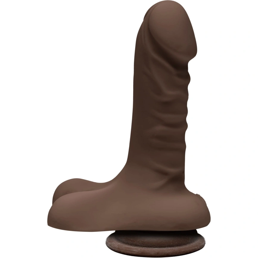 Фаллоимитатор Doc Johnson The D - Super D - 6 Inch With Balls - ULTRASKYN - Chocolate, диаметр 3,8см фото 1