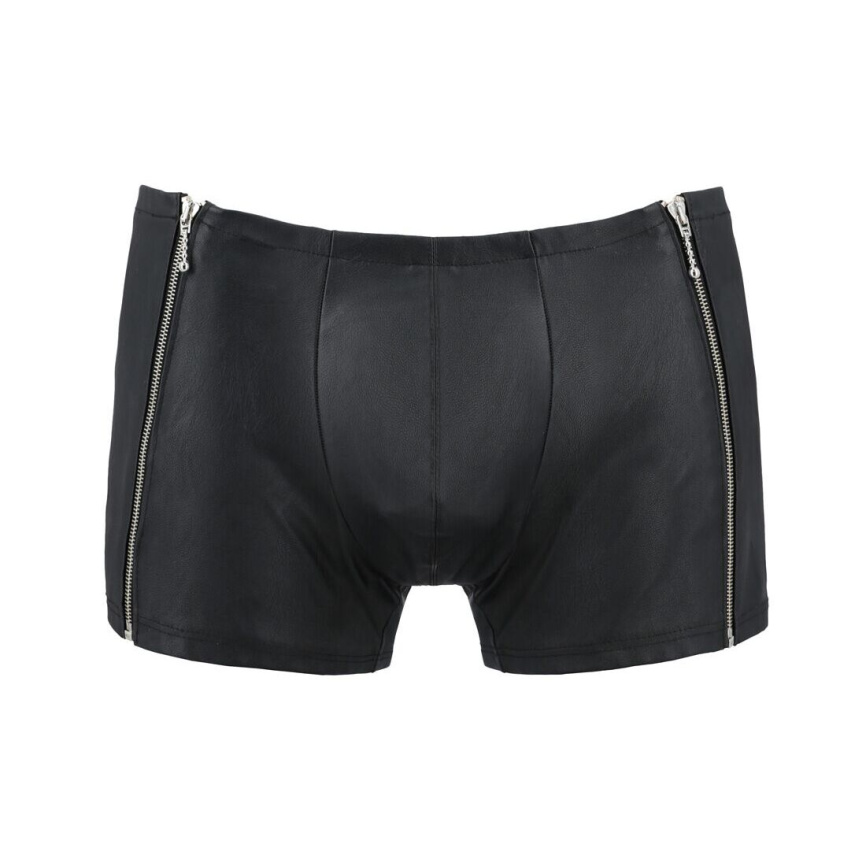 Чоловічі шкіряні боксери з блискавками Passion 049 SHORT MATT L/XL Black фото 11